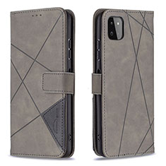 Custodia Portafoglio In Pelle Cover con Supporto B08F per Samsung Galaxy A22s 5G Grigio