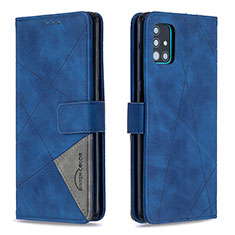 Custodia Portafoglio In Pelle Cover con Supporto B08F per Samsung Galaxy A51 5G Blu