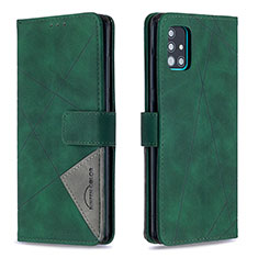 Custodia Portafoglio In Pelle Cover con Supporto B08F per Samsung Galaxy A51 5G Verde