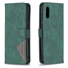 Custodia Portafoglio In Pelle Cover con Supporto B08F per Samsung Galaxy M02 Verde