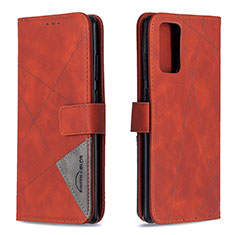 Custodia Portafoglio In Pelle Cover con Supporto B08F per Samsung Galaxy Note 20 5G Arancione