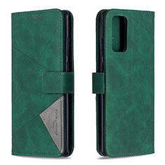 Custodia Portafoglio In Pelle Cover con Supporto B08F per Samsung Galaxy Note 20 5G Verde