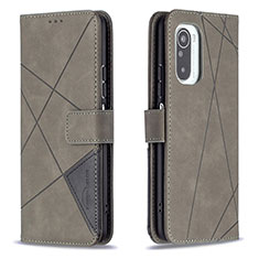 Custodia Portafoglio In Pelle Cover con Supporto B08F per Xiaomi Mi 11X 5G Grigio