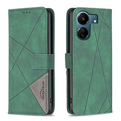 Custodia Portafoglio In Pelle Cover con Supporto B08F per Xiaomi Poco C65 Verde