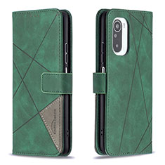 Custodia Portafoglio In Pelle Cover con Supporto B08F per Xiaomi Poco F3 5G Verde
