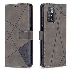 Custodia Portafoglio In Pelle Cover con Supporto B08F per Xiaomi Redmi 10 (2022) Grigio