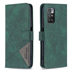 Custodia Portafoglio In Pelle Cover con Supporto B08F per Xiaomi Redmi 10 (2022) Verde