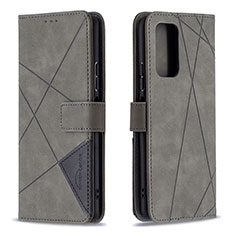 Custodia Portafoglio In Pelle Cover con Supporto B08F per Xiaomi Redmi Note 10 Pro 4G Grigio