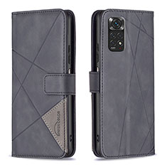 Custodia Portafoglio In Pelle Cover con Supporto B08F per Xiaomi Redmi Note 11 4G (2022) Nero