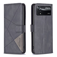 Custodia Portafoglio In Pelle Cover con Supporto B08F per Xiaomi Redmi Note 11E Pro 5G Nero