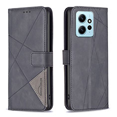 Custodia Portafoglio In Pelle Cover con Supporto B08F per Xiaomi Redmi Note 12 4G Nero