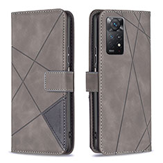 Custodia Portafoglio In Pelle Cover con Supporto B08F per Xiaomi Redmi Note 12 Pro 4G Grigio