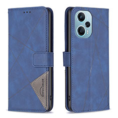 Custodia Portafoglio In Pelle Cover con Supporto B08F per Xiaomi Redmi Note 12 Turbo 5G Blu