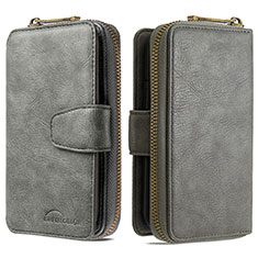 Custodia Portafoglio In Pelle Cover con Supporto B10F per Samsung Galaxy Note 10 Lite Grigio