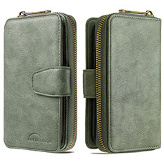 Custodia Portafoglio In Pelle Cover con Supporto B10F per Samsung Galaxy Note 10 Lite Verde