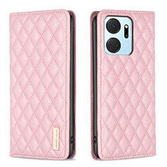 Custodia Portafoglio In Pelle Cover con Supporto B11F per Huawei Honor X7a Oro Rosa