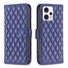 Custodia Portafoglio In Pelle Cover con Supporto B11F per Motorola Moto G23 Blu