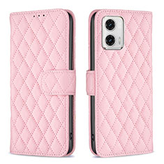 Custodia Portafoglio In Pelle Cover con Supporto B11F per Motorola Moto G73 5G Oro Rosa