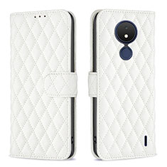 Custodia Portafoglio In Pelle Cover con Supporto B11F per Nokia C21 Bianco