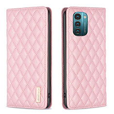 Custodia Portafoglio In Pelle Cover con Supporto B11F per Nokia G11 Oro Rosa