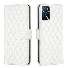 Custodia Portafoglio In Pelle Cover con Supporto B11F per Oppo A16 Bianco