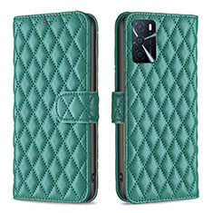 Custodia Portafoglio In Pelle Cover con Supporto B11F per Oppo A16 Verde