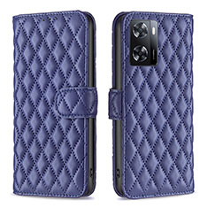 Custodia Portafoglio In Pelle Cover con Supporto B11F per Oppo A57e Blu