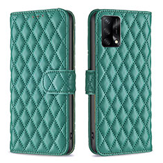 Custodia Portafoglio In Pelle Cover con Supporto B11F per Oppo A74 4G Verde