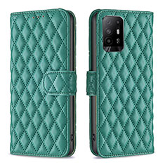 Custodia Portafoglio In Pelle Cover con Supporto B11F per Oppo A95 5G Verde