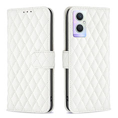 Custodia Portafoglio In Pelle Cover con Supporto B11F per Oppo A96 5G Bianco