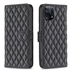 Custodia Portafoglio In Pelle Cover con Supporto B11F per Oppo Find X5 5G Nero