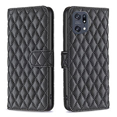 Custodia Portafoglio In Pelle Cover con Supporto B11F per Oppo Find X5 Pro 5G Nero