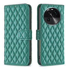 Custodia Portafoglio In Pelle Cover con Supporto B11F per Oppo Find X6 5G Verde