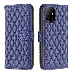 Custodia Portafoglio In Pelle Cover con Supporto B11F per Oppo Reno5 Z 5G Blu