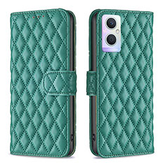 Custodia Portafoglio In Pelle Cover con Supporto B11F per Oppo Reno8 Z 5G Verde