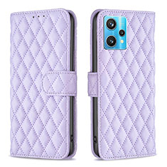 Custodia Portafoglio In Pelle Cover con Supporto B11F per Realme 9 4G Viola