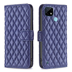 Custodia Portafoglio In Pelle Cover con Supporto B11F per Realme C21 Blu