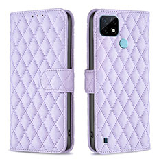 Custodia Portafoglio In Pelle Cover con Supporto B11F per Realme C21 Viola