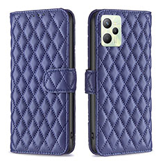 Custodia Portafoglio In Pelle Cover con Supporto B11F per Realme C35 Blu