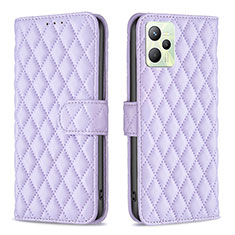 Custodia Portafoglio In Pelle Cover con Supporto B11F per Realme C35 Viola