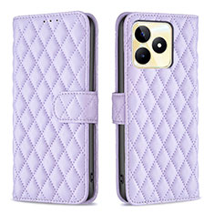 Custodia Portafoglio In Pelle Cover con Supporto B11F per Realme C51 Viola