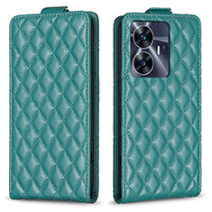 Custodia Portafoglio In Pelle Cover con Supporto B11F per Realme C55 Verde