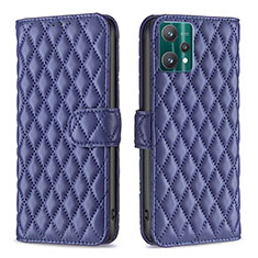 Custodia Portafoglio In Pelle Cover con Supporto B11F per Realme V25 5G Blu