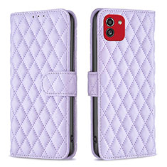 Custodia Portafoglio In Pelle Cover con Supporto B11F per Samsung Galaxy A03 Viola