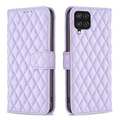 Custodia Portafoglio In Pelle Cover con Supporto B11F per Samsung Galaxy A12 Nacho Viola