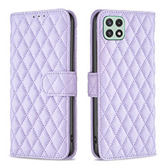 Custodia Portafoglio In Pelle Cover con Supporto B11F per Samsung Galaxy A22 5G Viola