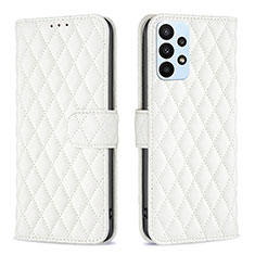 Custodia Portafoglio In Pelle Cover con Supporto B11F per Samsung Galaxy A23 4G Bianco