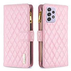 Custodia Portafoglio In Pelle Cover con Supporto B11F per Samsung Galaxy A52 4G Oro Rosa