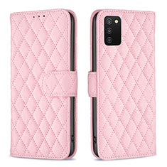 Custodia Portafoglio In Pelle Cover con Supporto B11F per Samsung Galaxy M02s Oro Rosa