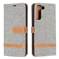 Custodia Portafoglio In Pelle Cover con Supporto B11F per Samsung Galaxy S21 Plus 5G Grigio